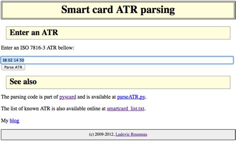 Smart card ATR parsing